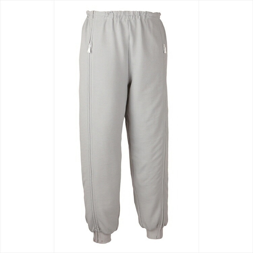 日本エンゼル スクエアニット裾リブ付き全開ズボン グレー Sサイズ