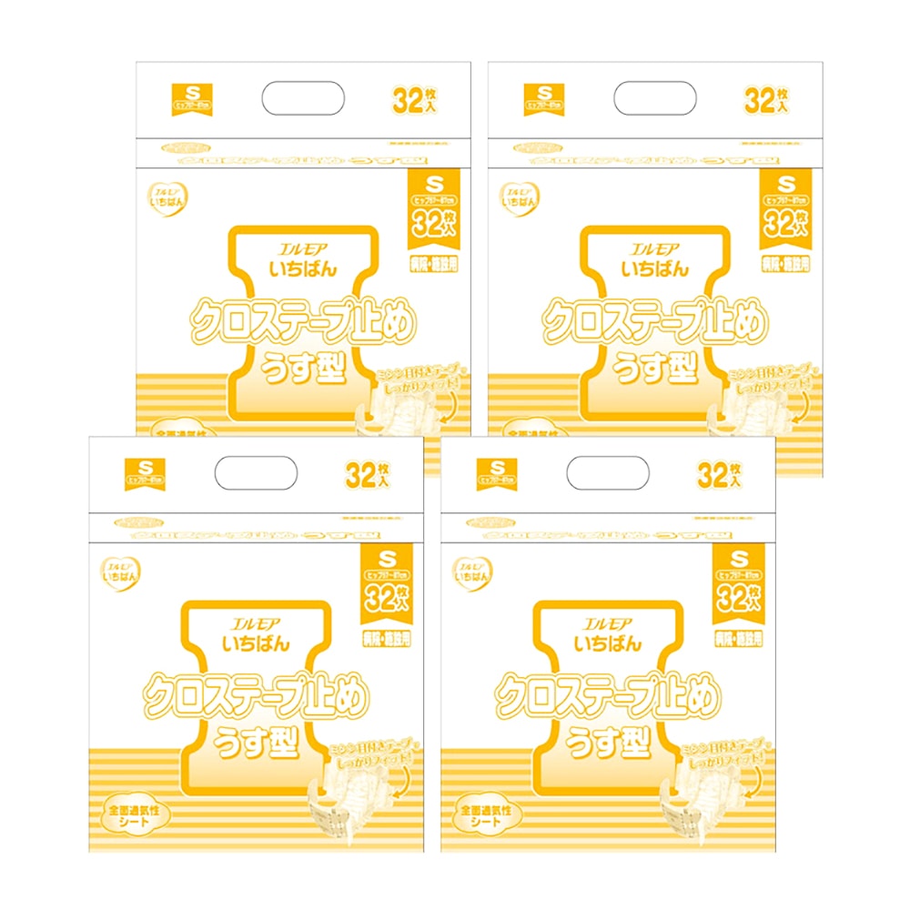 カミ商事 エルモア いちばんクロステープ止めうす型 Sサイズ 計128枚