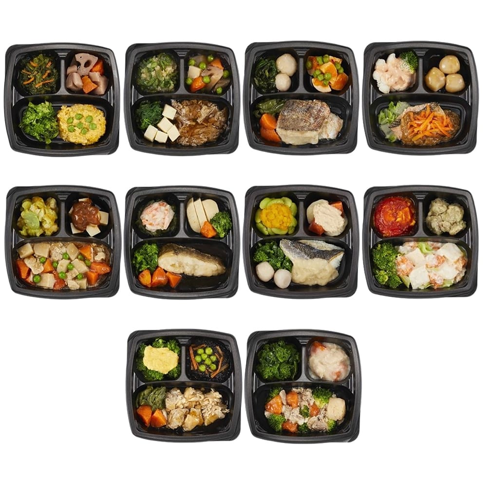 【セール対象商品】エフアールフーズ そよ風のやさしい食感10食 Aセット (肉じゃが、タラの西京焼き、豚肉の生姜焼きなど、全10種)