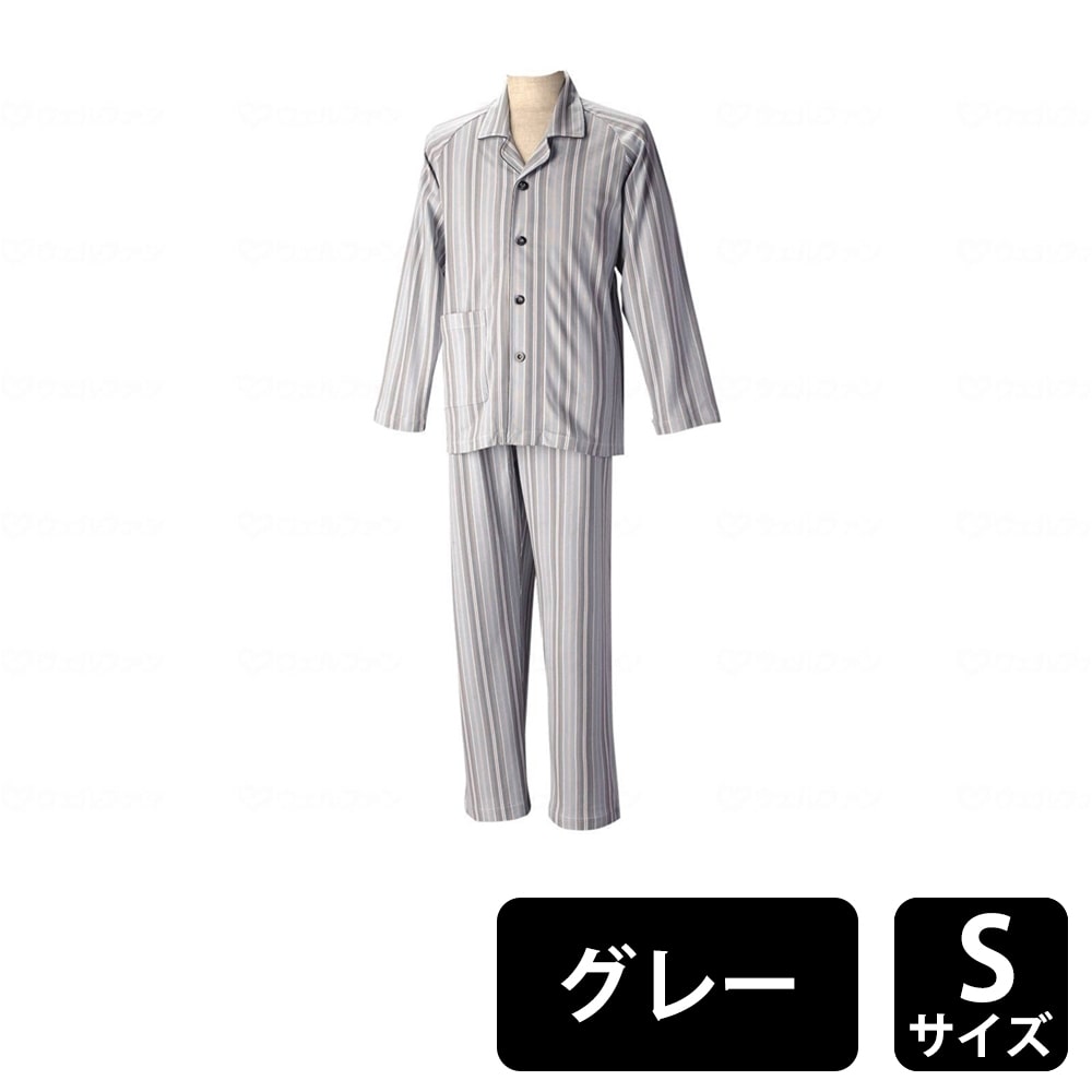 グンゼ パジャマ 通年用 長袖 男性用 グレー Lサイズ