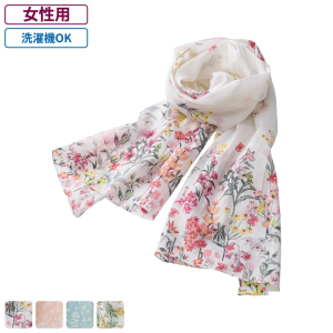 ケアファッション やわらかストール 小花ピンク フリーサイズ
