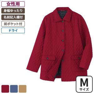 ケアファッション 中綿ピンソニックコート 女性用 アカ Mサイズ