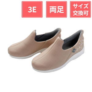 【まとめ買い割引対象】徳武産業 あゆみシューズ 瞬感スポッと 3E 両足 刺繍ゴールド M(22～22.5cm)