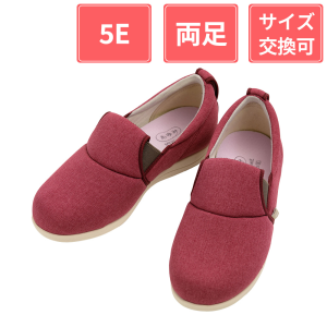 【セール中】徳武産業 あゆみシューズ ゆったり簡単スリップオン 5E 両足 ラズベリー 3L(25~25.5cm)