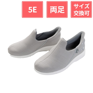 【決算特価】徳武産業 あゆみシューズ 瞬感スポッと 5E 両足 刺繍シルバー S(21～21.5cm)