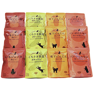素井興食品工業 新潟ベジにゃフル 詰め合わせセット 計12袋 (4種×3袋) いもジェンヌカレー/くろさき茶豆ポタージュ/雪下にんじんスープ/にいがたトマトキーマカレー