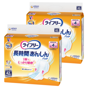 【まとめ買い割引対象】ユニ・チャーム ライフリー 長時間あんしん尿とりパッド 計84枚 (42枚×2袋)