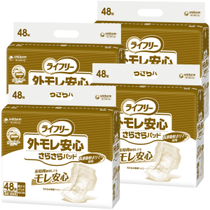 【まとめ買い割引対象】ユニ・チャーム ライフリー 外モレ安心さらさらパッド 計192枚 (48枚×4袋)