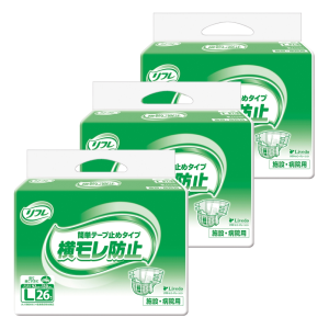 【まとめ買い割引対象】リブドゥコーポレーション リフレ 横モレ防止 簡単テープ止めタイプ Lサイズ 計78枚 (26枚×3袋)