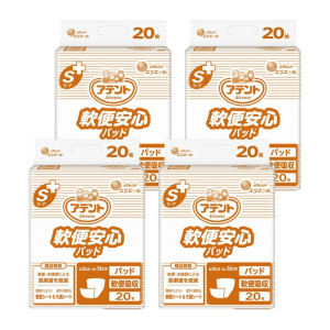 【まとめ買い割引対象】大王製紙 アテント Sケア 軟便安心パッド 計80枚 (20枚×4袋)