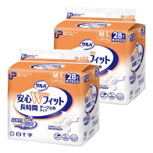 【まとめ買い割引対象】白十字 PUサルバ 安心Ｗフィット テープ止めタイプ M-Lサイズ 計56枚 (28枚×2袋)