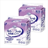 【まとめ買い割引対象】白十字 PUサルバ 安心Ｗフィット テープ止めタイプ S-Mサイズ 計64枚 (32枚×2袋)