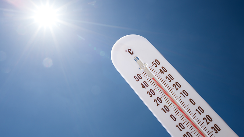 太陽と温度計