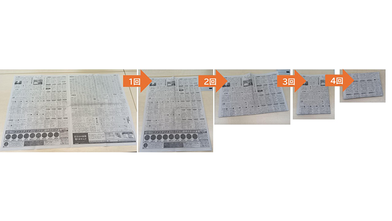 4回新聞紙を折る