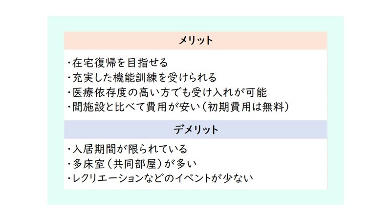 介護老人保健施設のメリットとデメリット