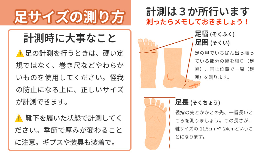 シニアの運動靴サイズ計測方法